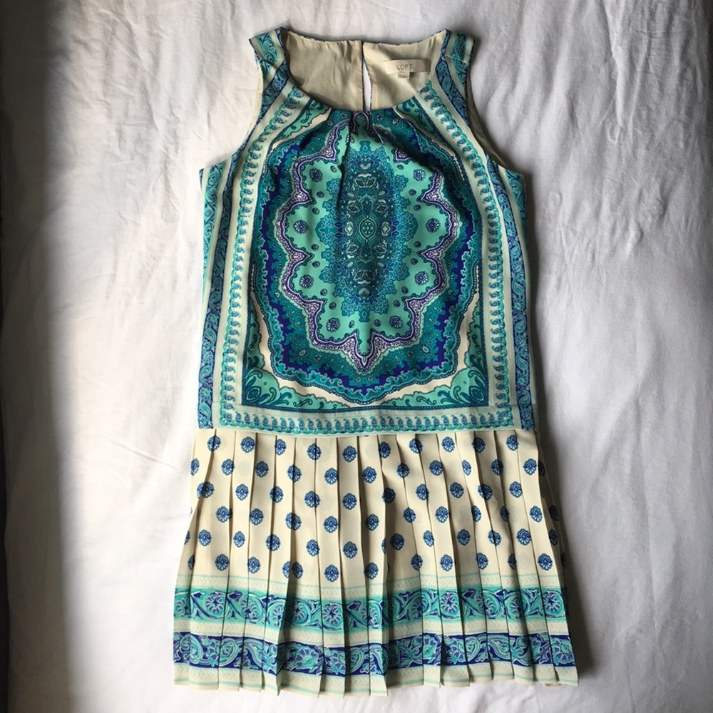 LOFT pleated drop waist dress.